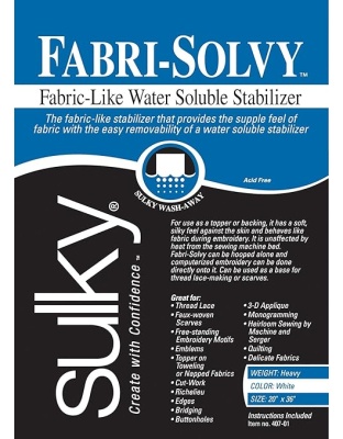 Sulky Fabri Solvy Soluble Stabilizer, 20-Inch by 36-Inch